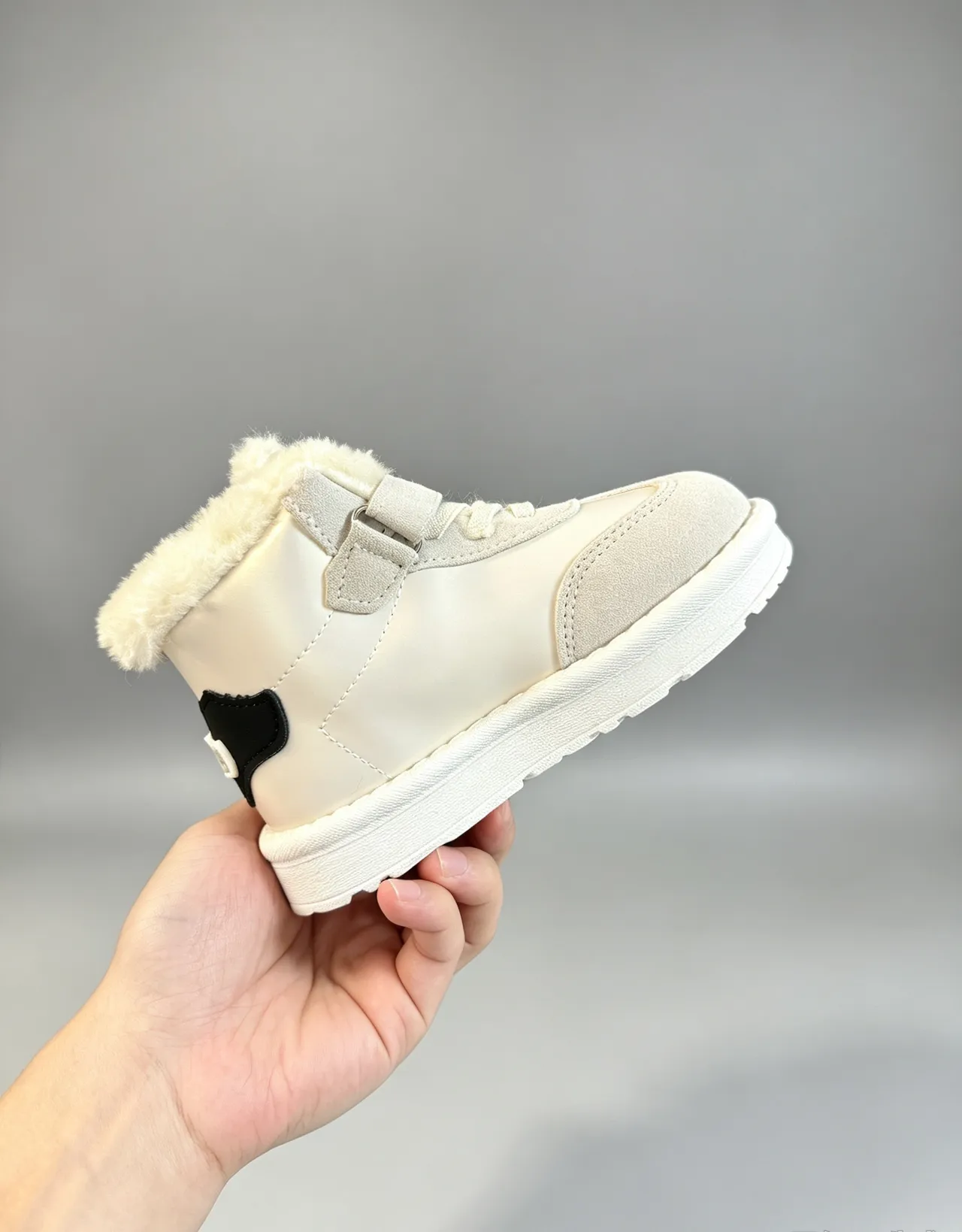 Adidas Brown White Fur-Lined Collar Three-Stripe Side Panel Snow Boots