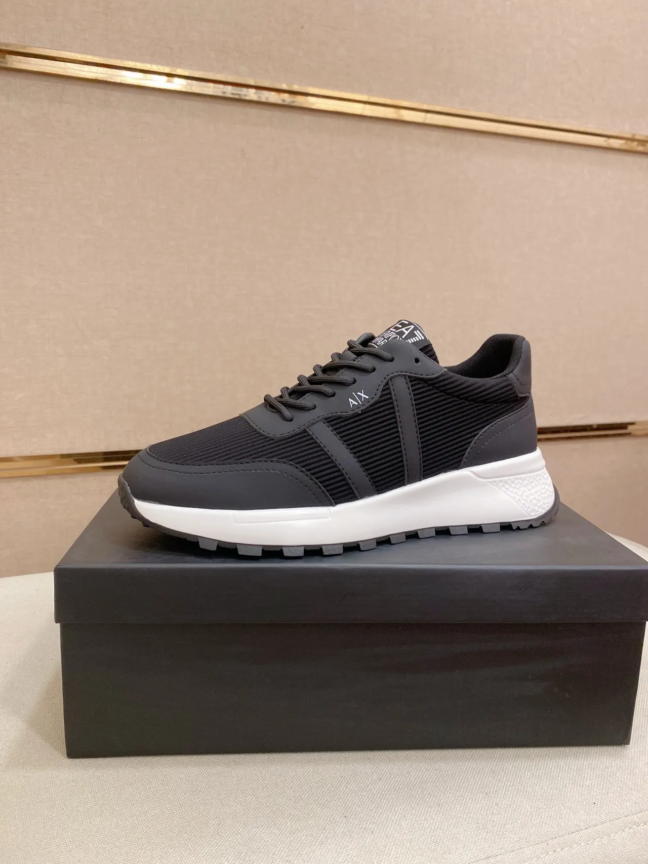 Armani Exchange Black and White Lifestyle Sneakers