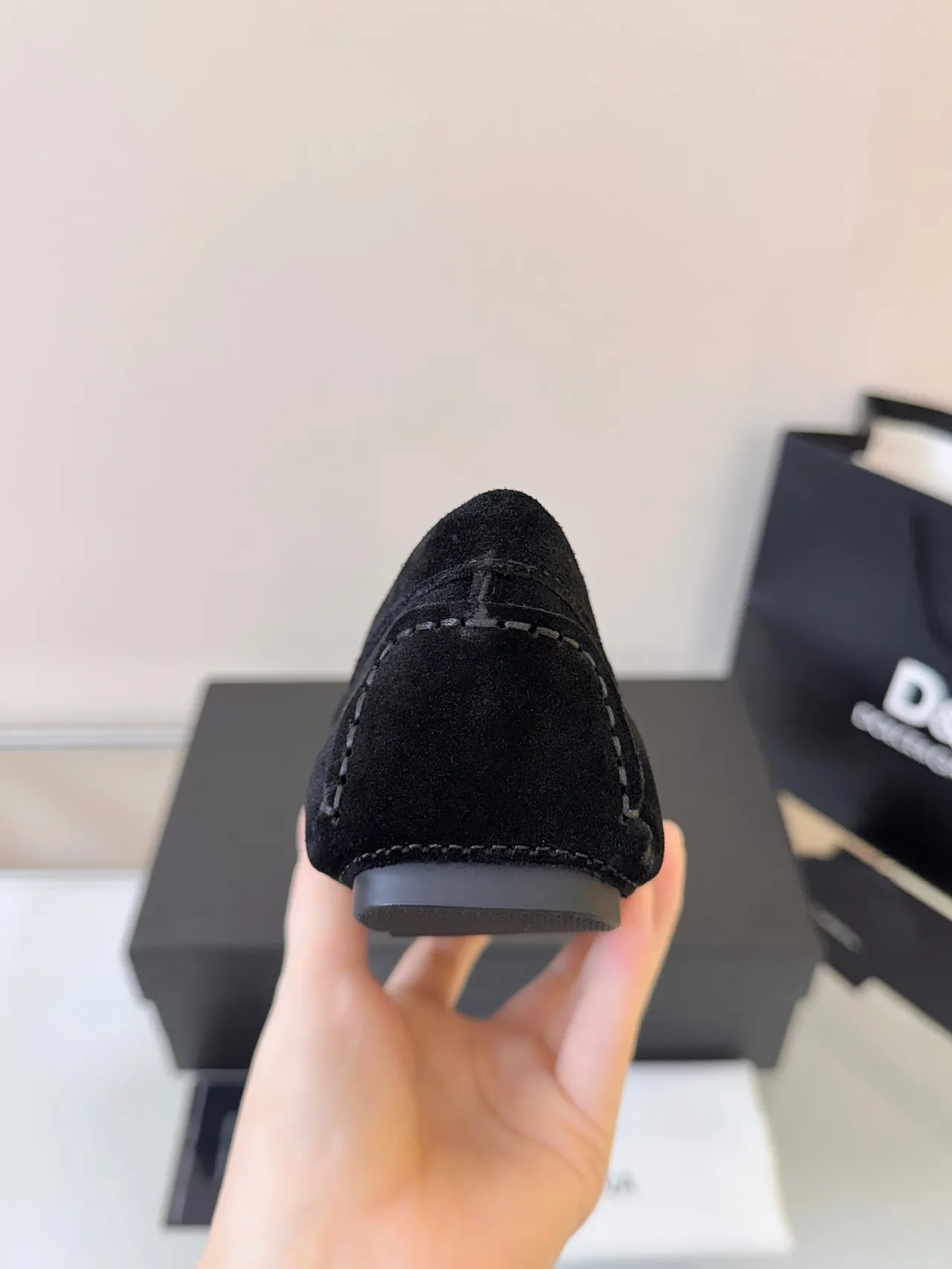 Dolce & Gabbana DG Logo Suede Penny Loafer