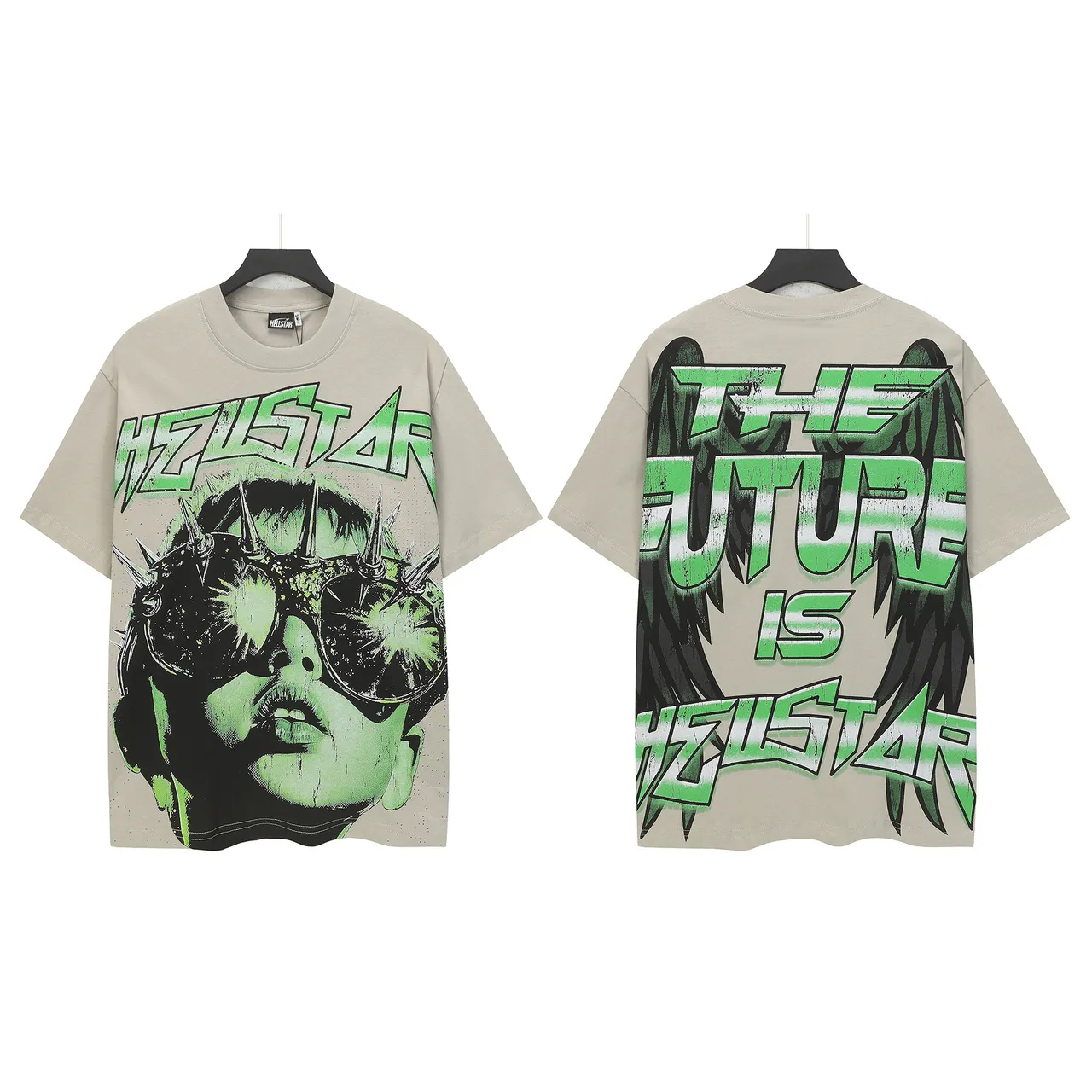 Hellstar Graphic Print Beige T-Shirt