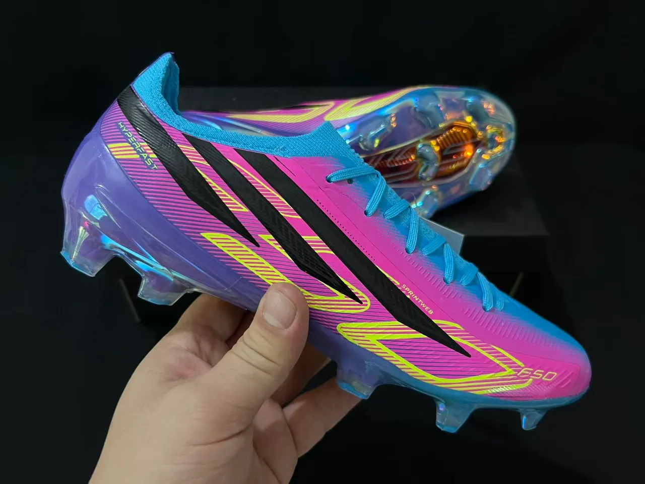 Puma Hyperfast Gradient Pink Purple Blue Firm-Ground Soccer Shoes