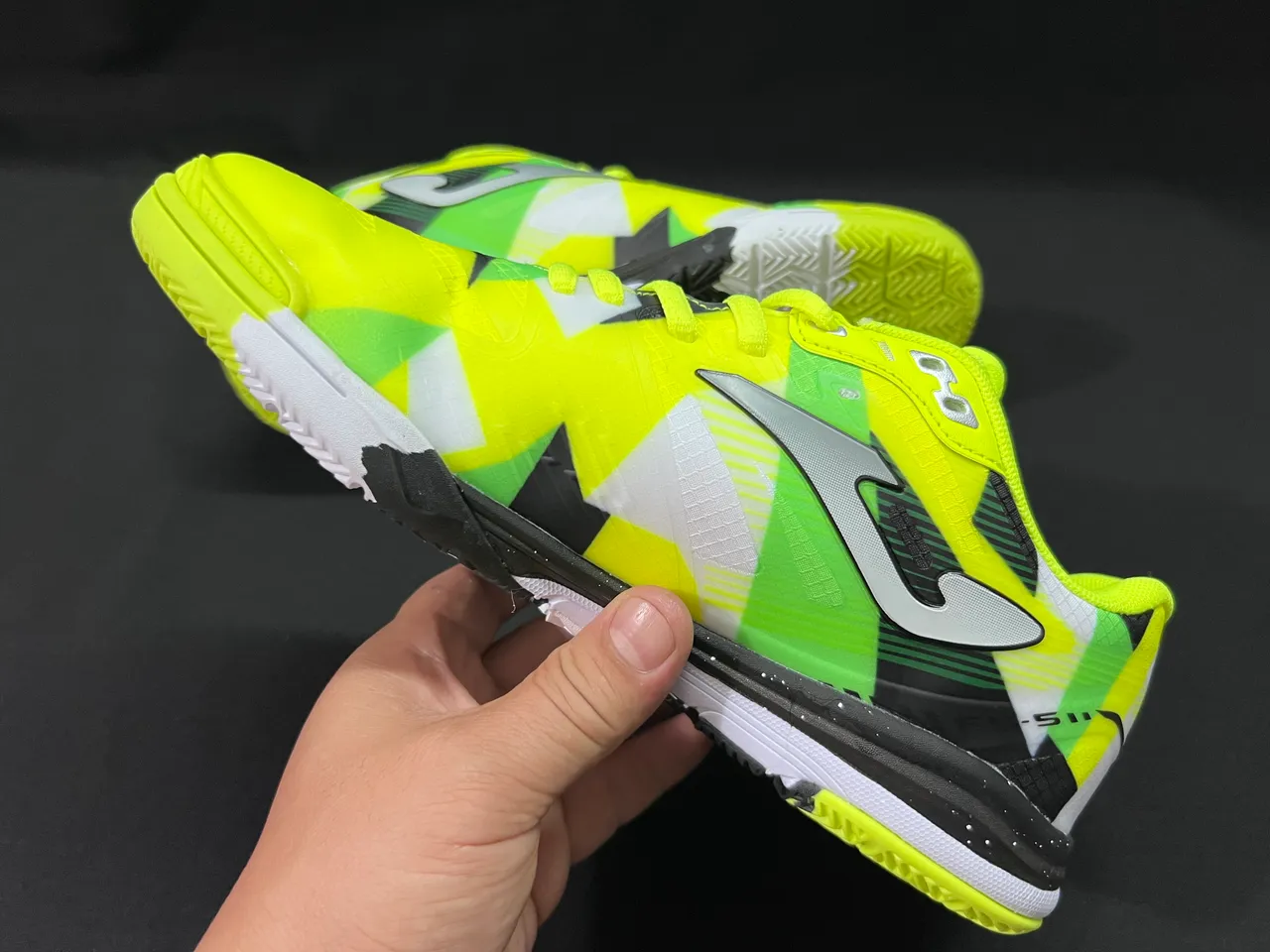 Joma Rebound Multicolor Black Geometric Color-Blocked Upper Synthetic Mesh And TPU Overlays Sneakers