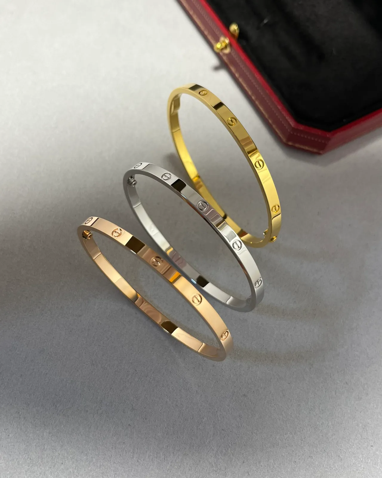 Cartier Love Gold Silver Screw-Motif Two-Tone Bracelet