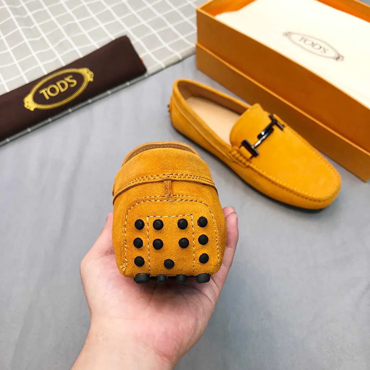 Tod's Horsebit Loafer Mustard Yellow Suede Loafers