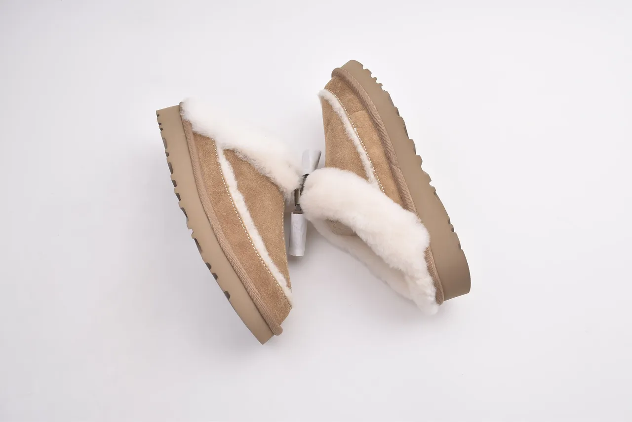 UGG Tasman Tan Shearling-Lined Suede Slipper