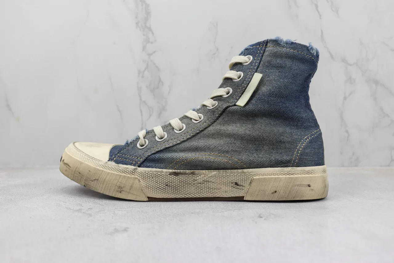 Converse Blue Beige Denim Upper High-Top Lifestyle Sneakers