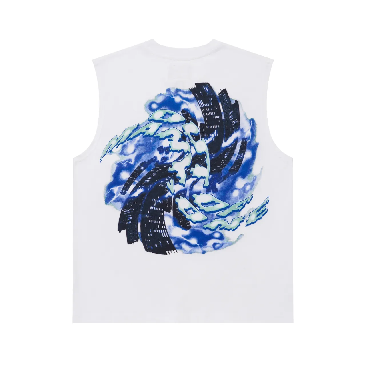 Graphic-Print Sleeveless Crew-Neck Vest Top
