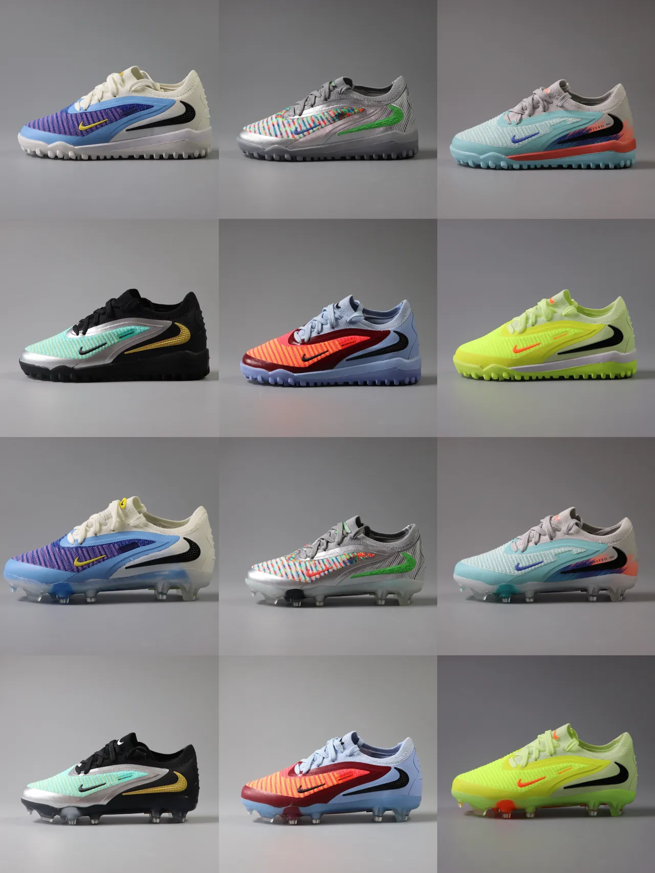 Nike Pink Green Low-Cut Synthetic Overlay Cage Artificial-Grass Soccer Shoes