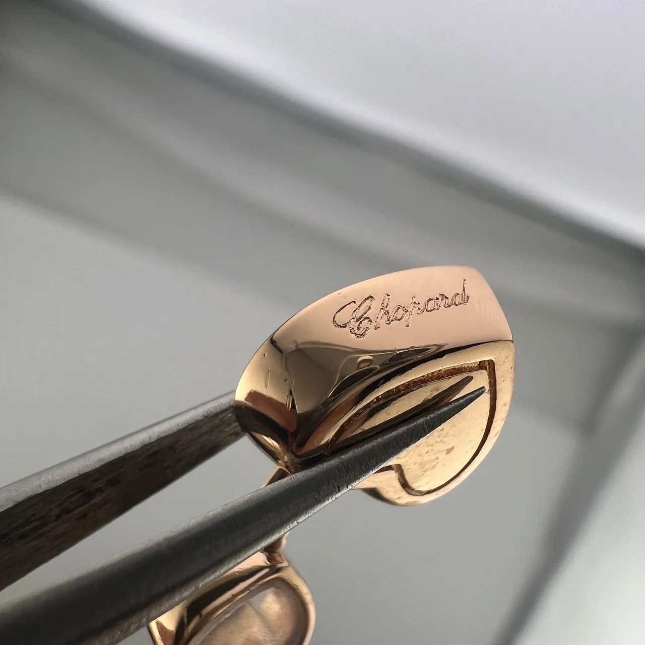 Chopard Happy Hearts Rose Gold Mother-of-Pearl Pavé Crystal Earrings