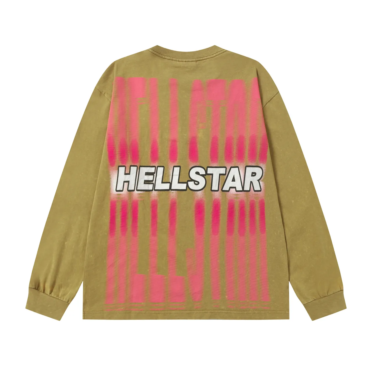 Hellstar Graphic-Print Acid-Wash Long-Sleeve T-Shirt