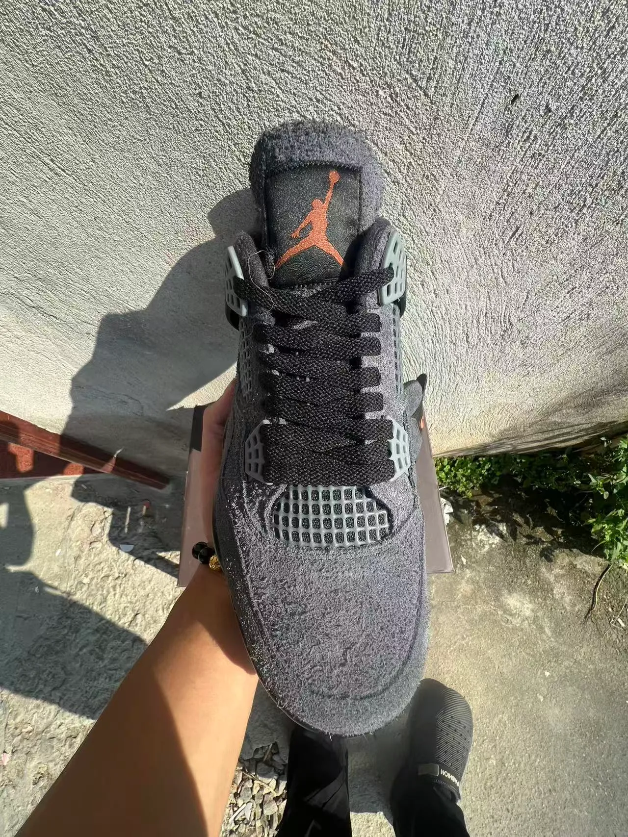 Air Jordan 4 Gray Black Beige Orange Basketball Shoes