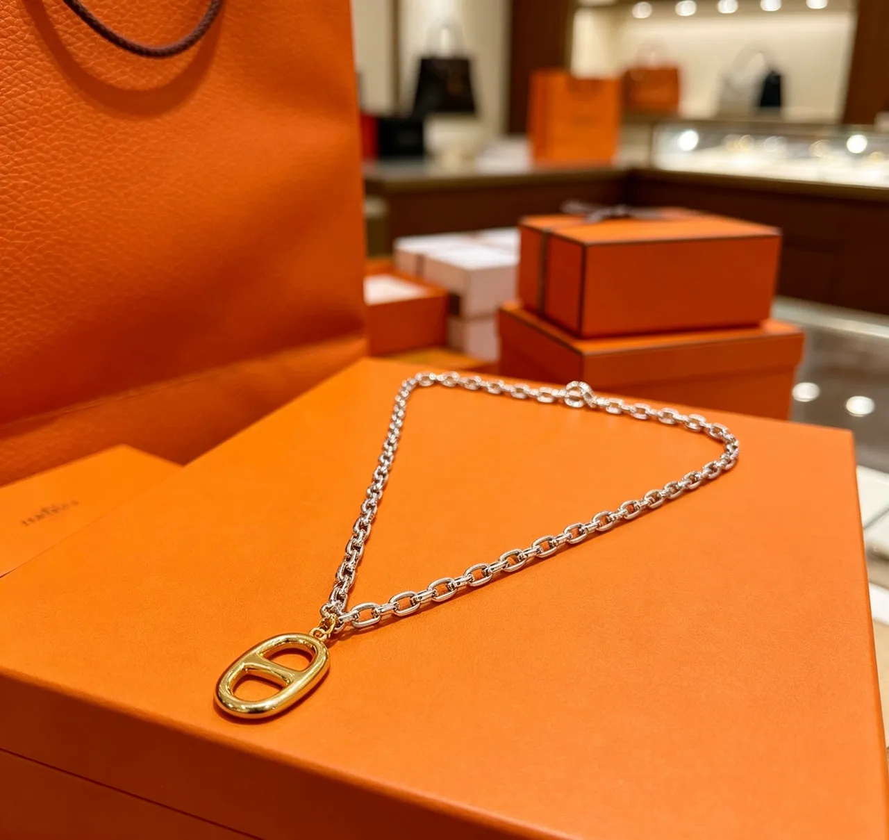 Hermès Chaine d'Ancre Gold and Silver Necklace