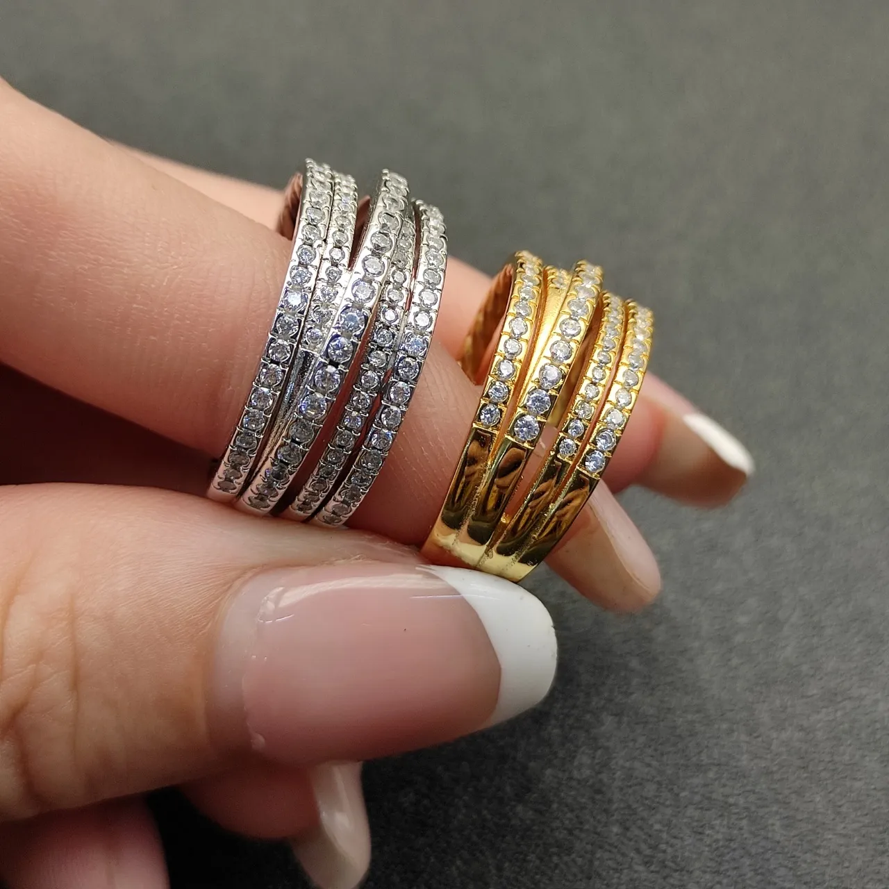 Tiffany & Co. T Collection Twisted Rope and Pavé Diamond Stacking Rings