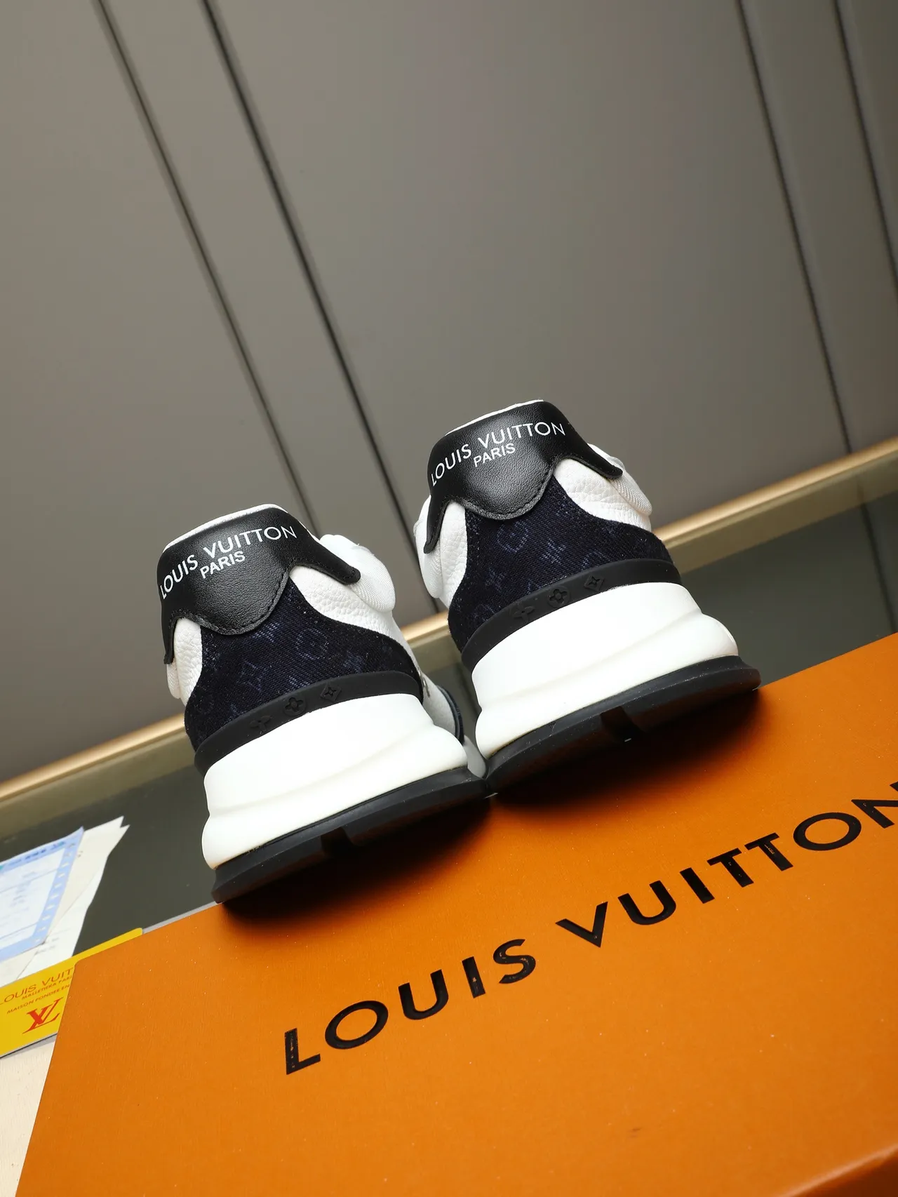 Louis Vuitton LV Trainer White Navy Chunky Platform Sole Oversized Monogram Logo Lifestyle Sneakers