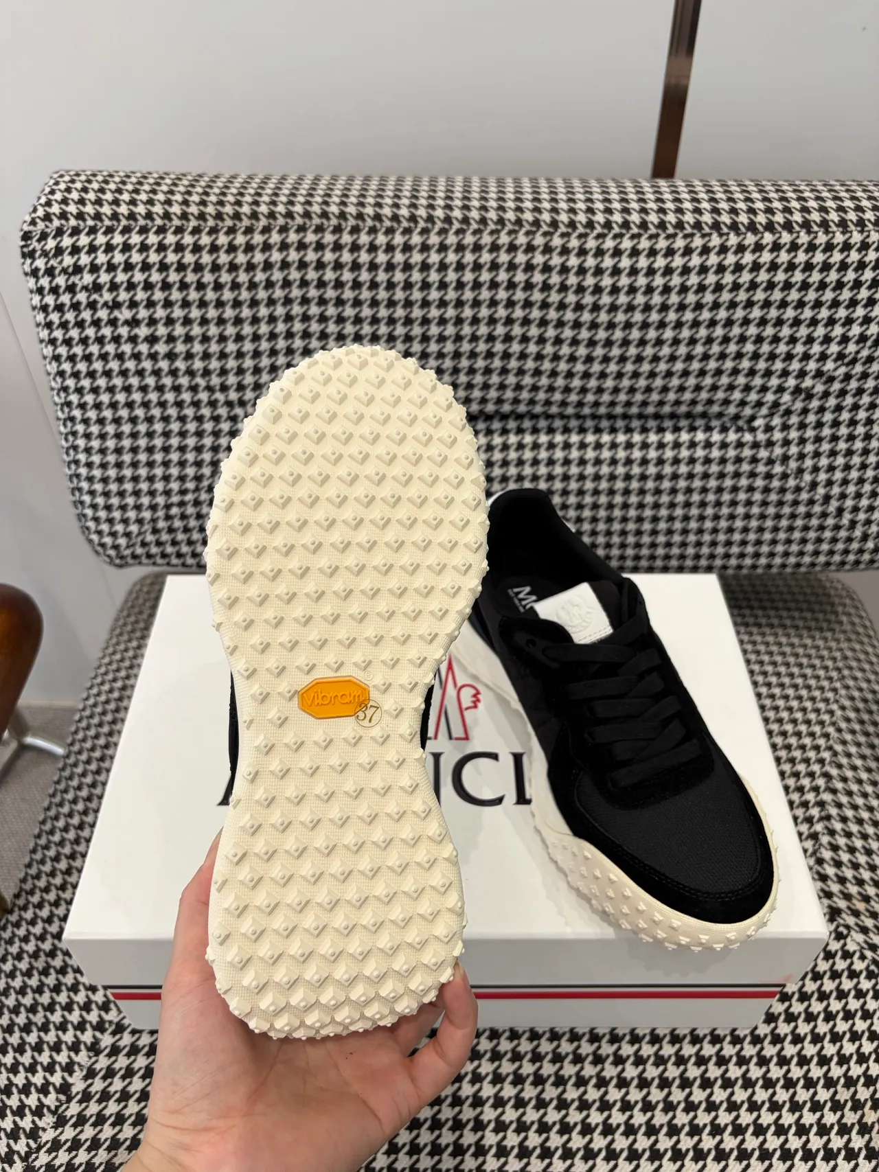Moncler Black and Off-White Lifestyle Sneaker