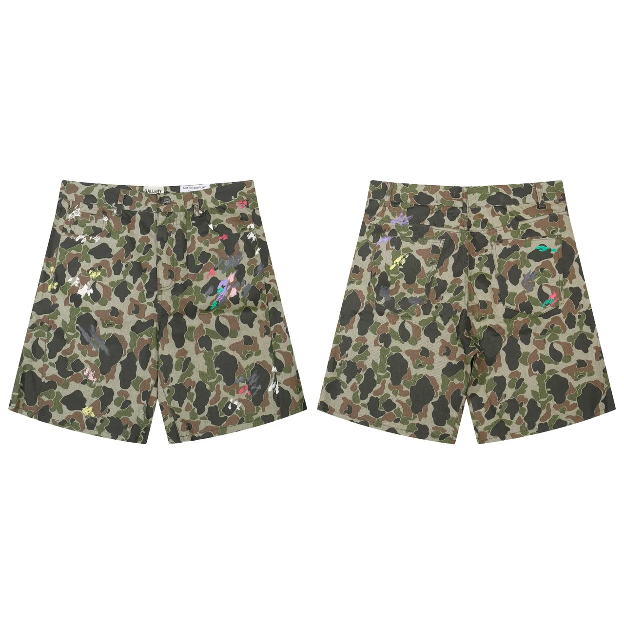 Gallery Dept Camouflage Paint Splatter Utility Shorts
