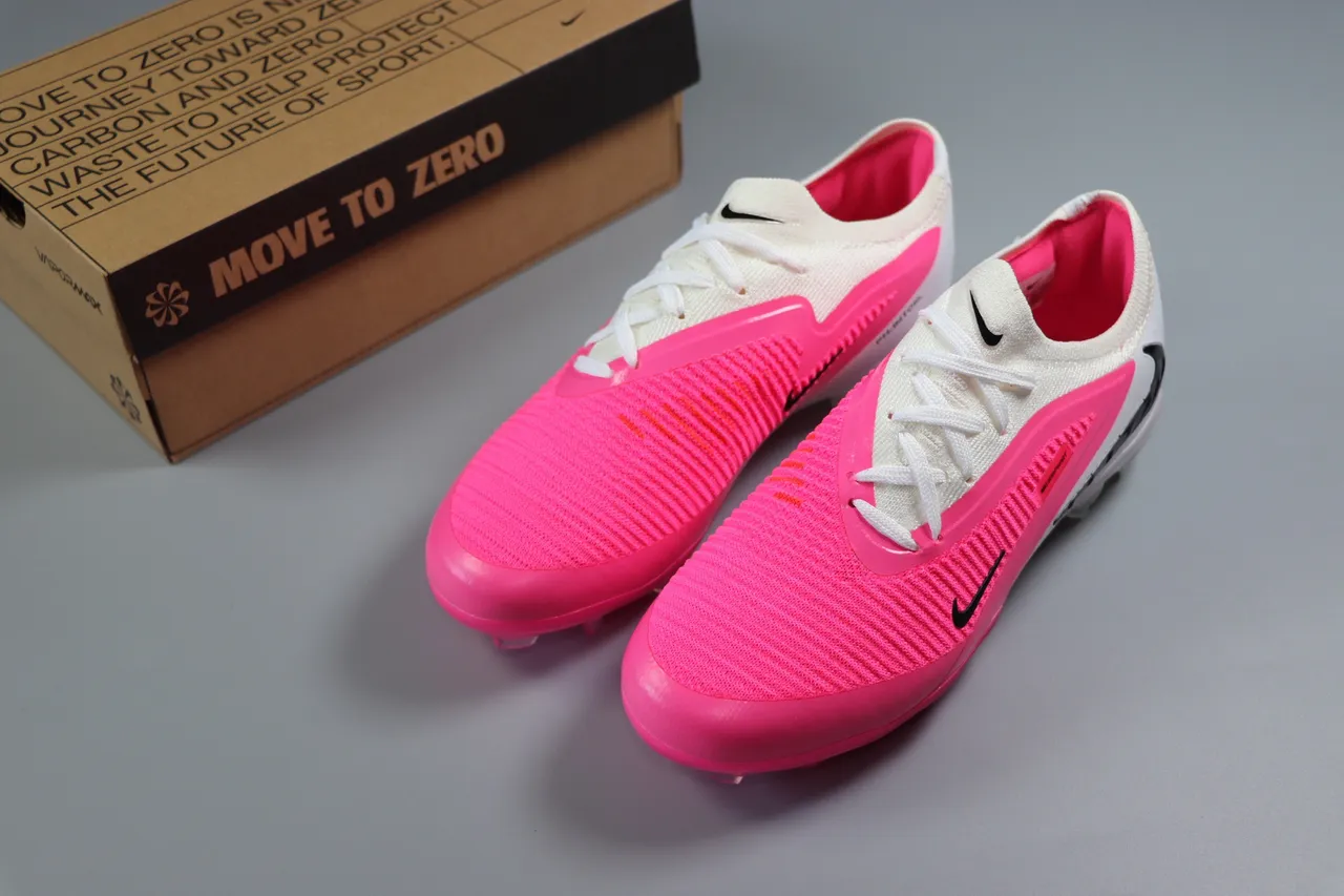 Nike Pink Green Low-Cut Synthetic Overlay Cage Artificial-Grass Soccer Shoes