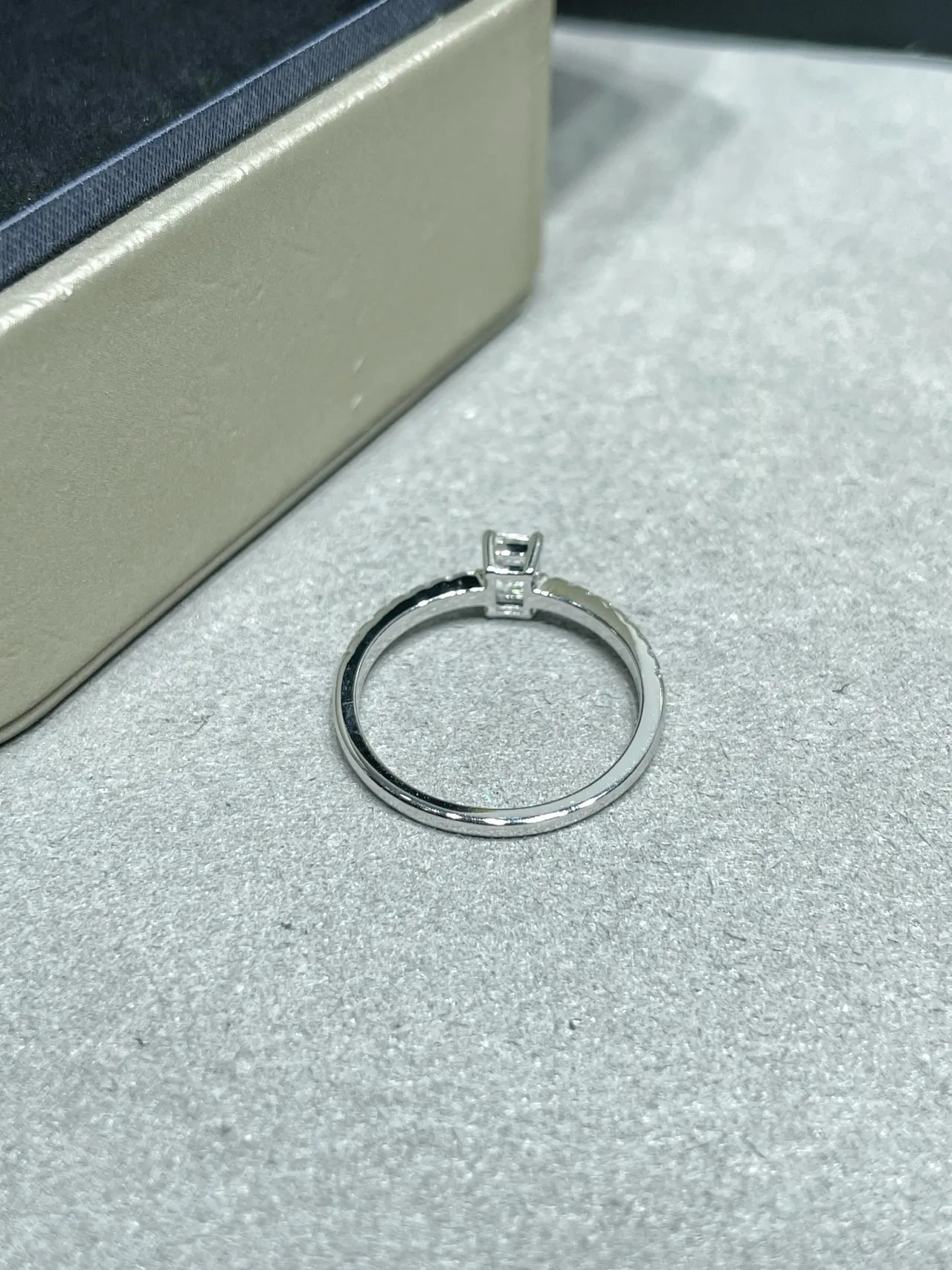 Silver-Tone Emerald-Cut Pavé Band Stackable Rings