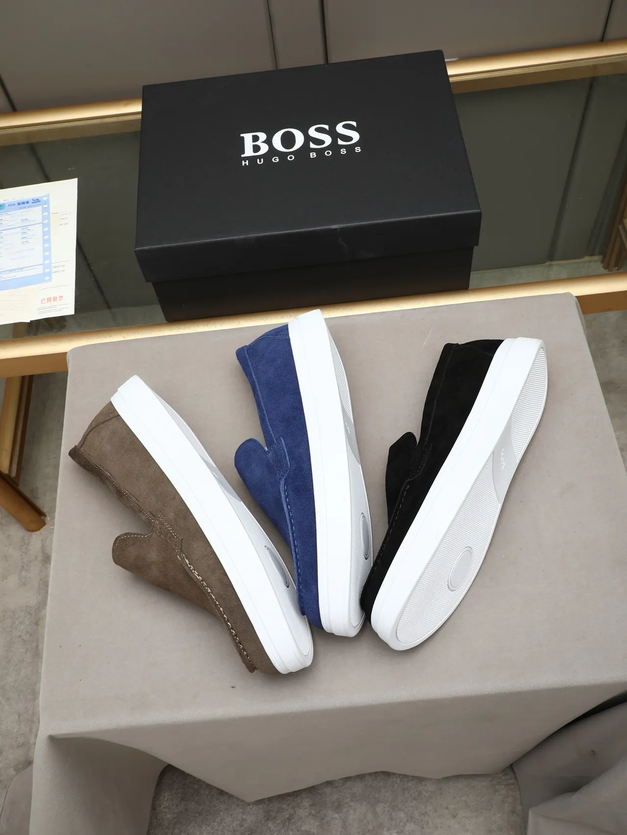 Hugo Boss Blue Suede Slip-On Loafer