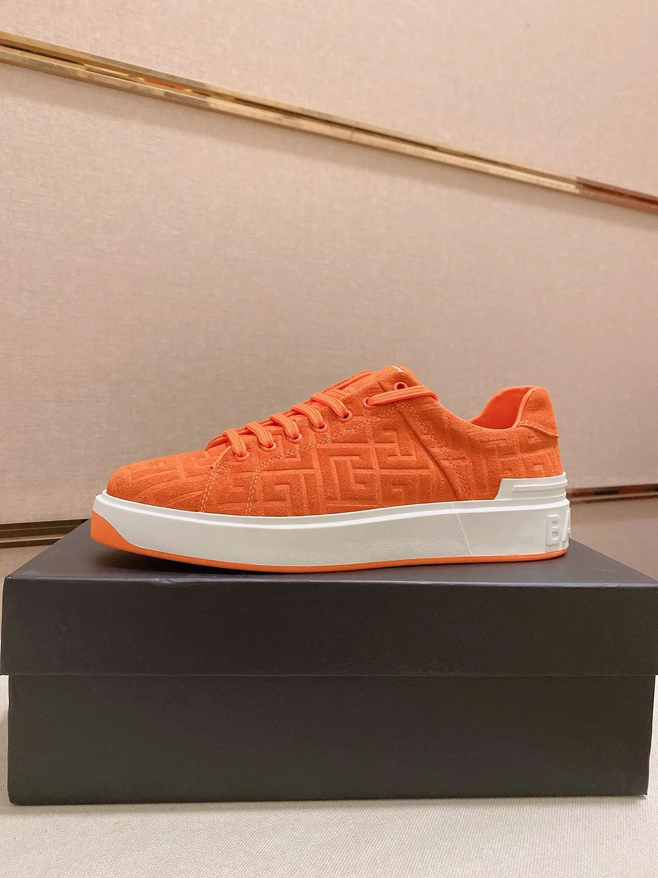 Balenciaga Le City Orange Embossed Platform Lifestyle Sneakers