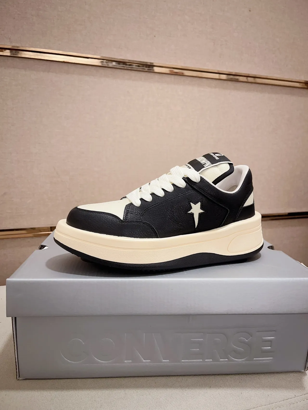 Converse Black White Platform Sole Two-Tone Lifestyle Sneakers