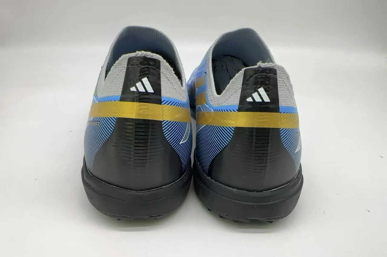 Adidas F50 Silver Blue Gold Turf Soccer Shoes