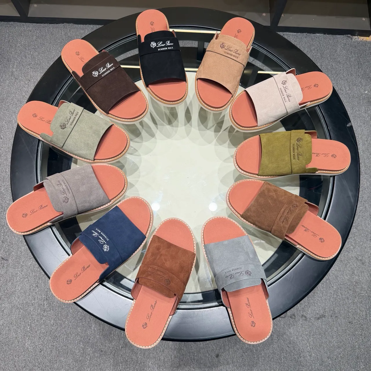 Loewe Summer Walk Suede Slide Slippers