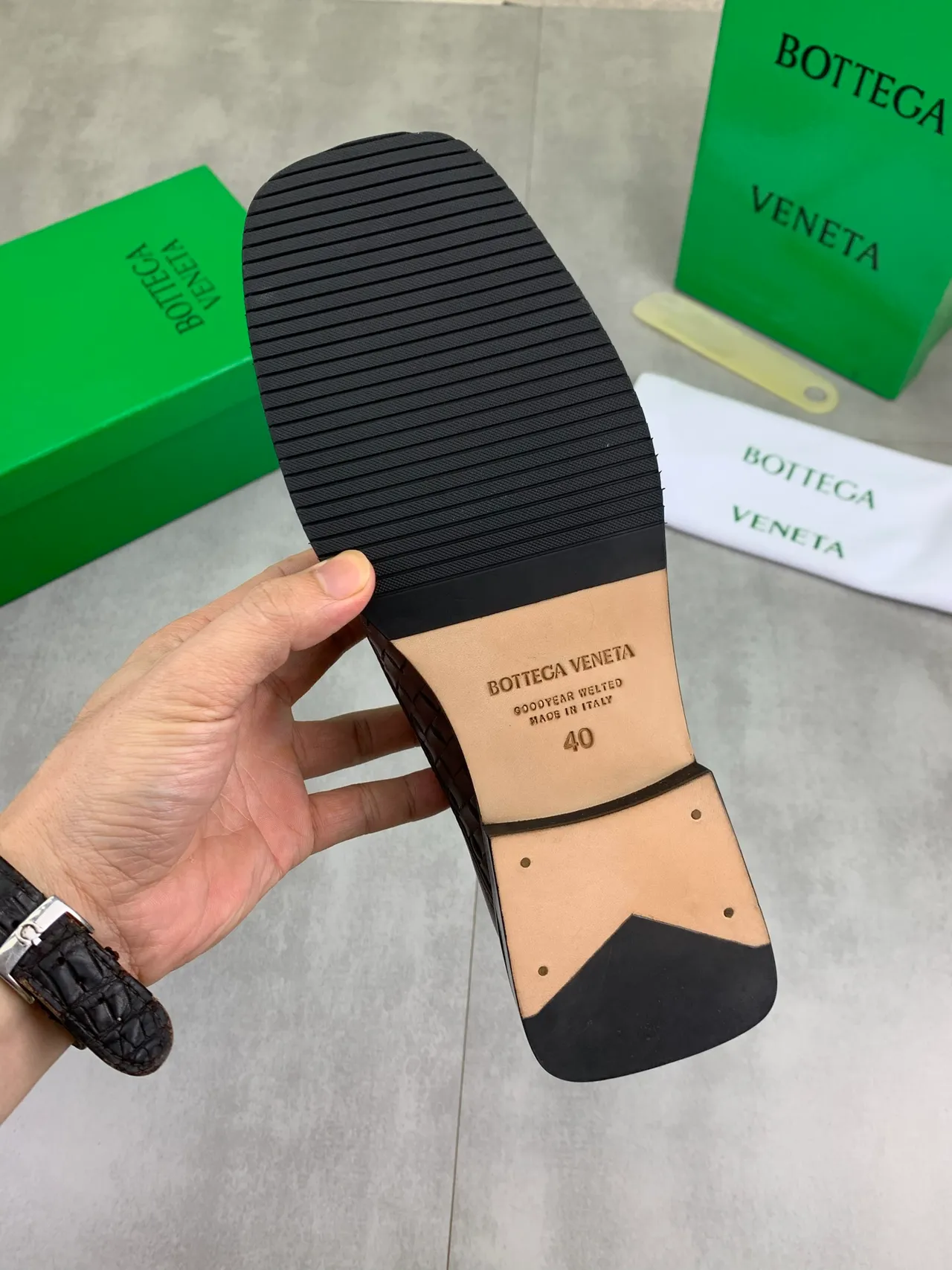 Bottega Veneta Brown Intrecciato Woven Cap-Toe Oxford Shoes