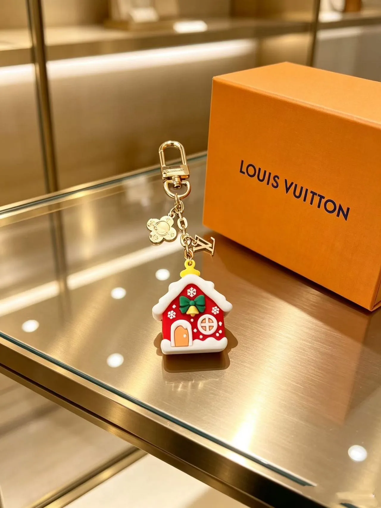 Louis Vuitton Multicolor Gold Resin Holiday Figurines Hardware Phone Accessory