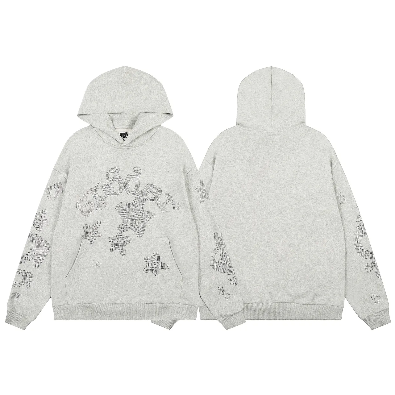 Heather Gray Rhinestone Star Embellished Tracksuit