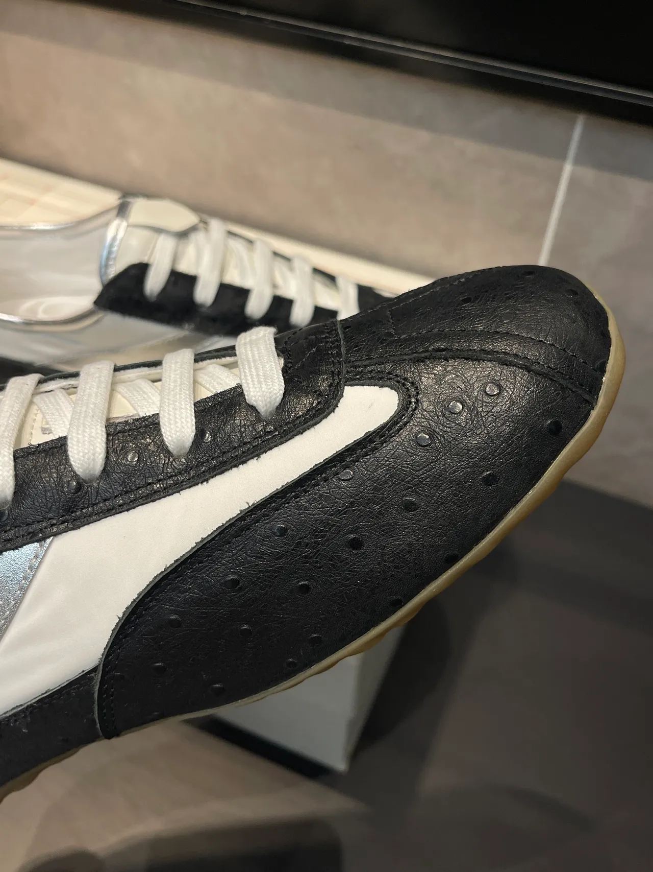 Alexander McQueen Tread Slick Black White Silver Lifestyle Sneakers