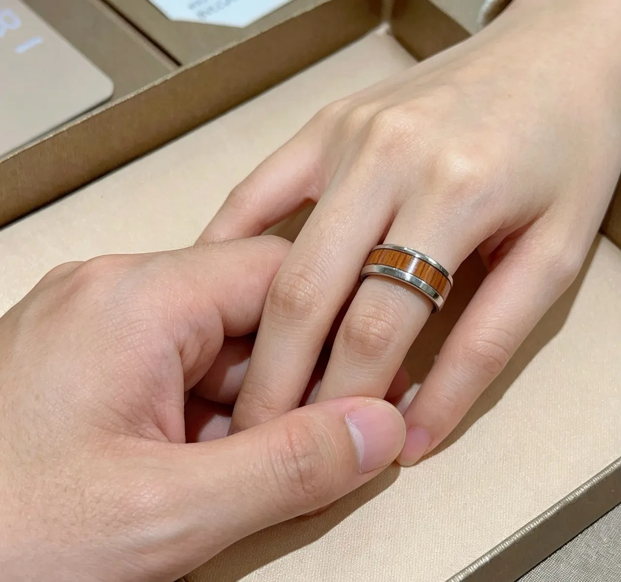 Bvlgari Wood Inlay Wide Band Ring