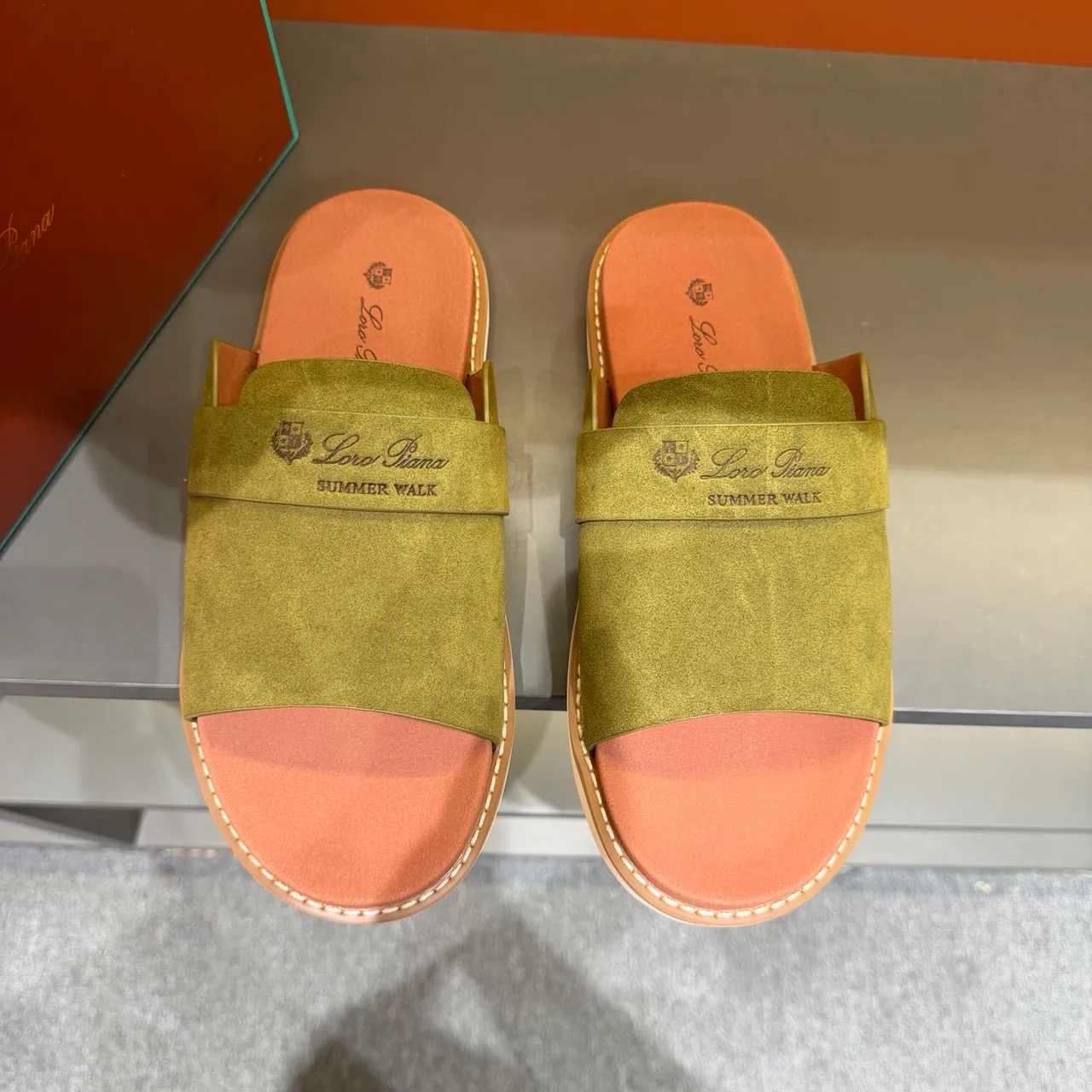Loewe Summer Walk Suede Slide Slippers