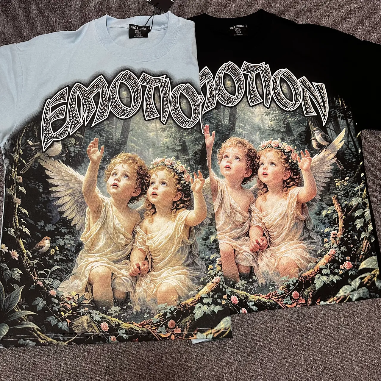 Mixed Emotion Graphic Print Crew Neck T-Shirt