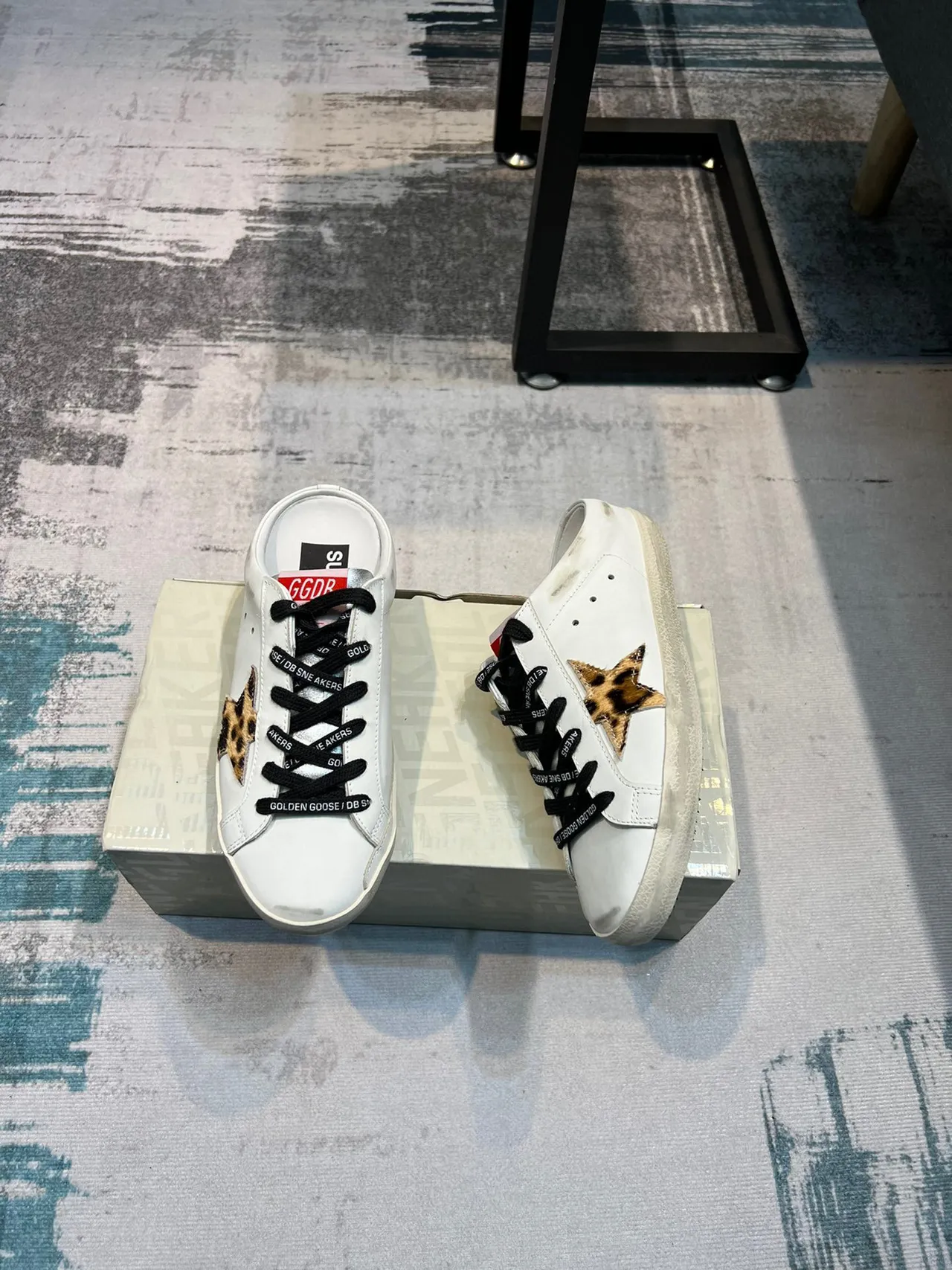 Golden Goose Super-Star Mule White Leopard Star Lifestyle Sneaker