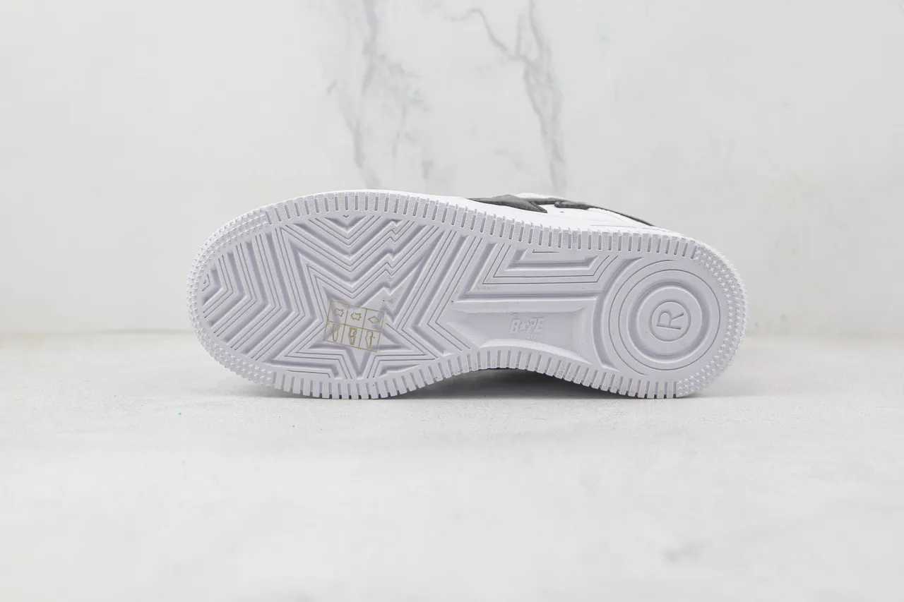 A Bathing Ape BAPE STA White Black Star Lightning Lifestyle Sneakers