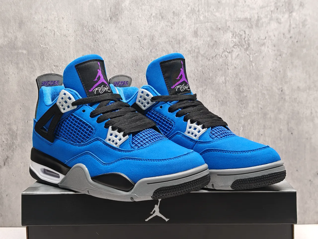 Air Jordan 4 Royal Blue Suede Basketball Shoes