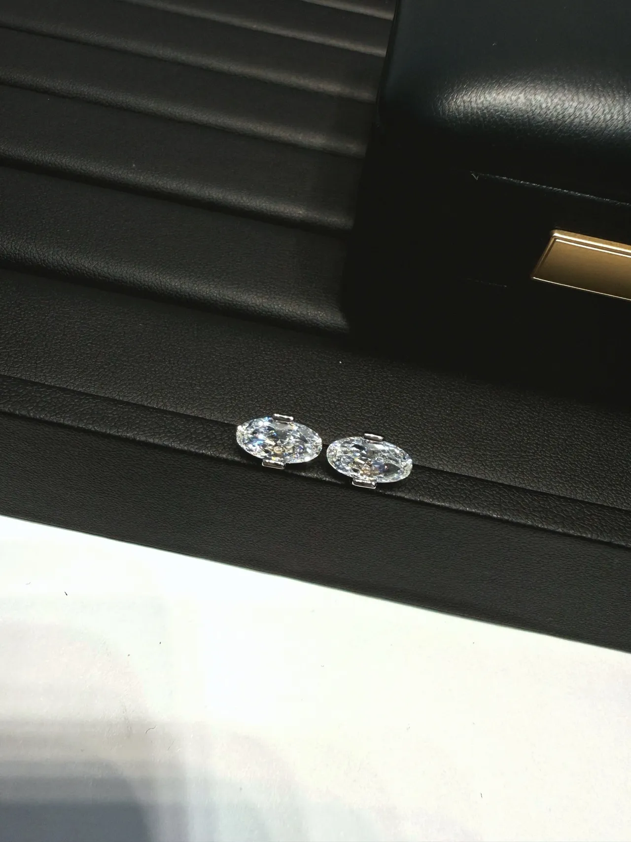 Oval Faceted Crystal Stud Earrings