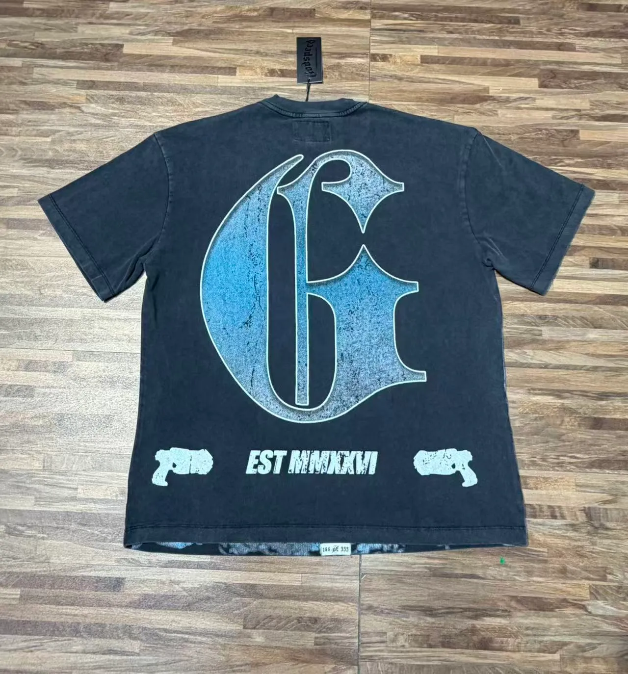 Godspeed Distressed Black Graphic Skull UFO T-Shirt
