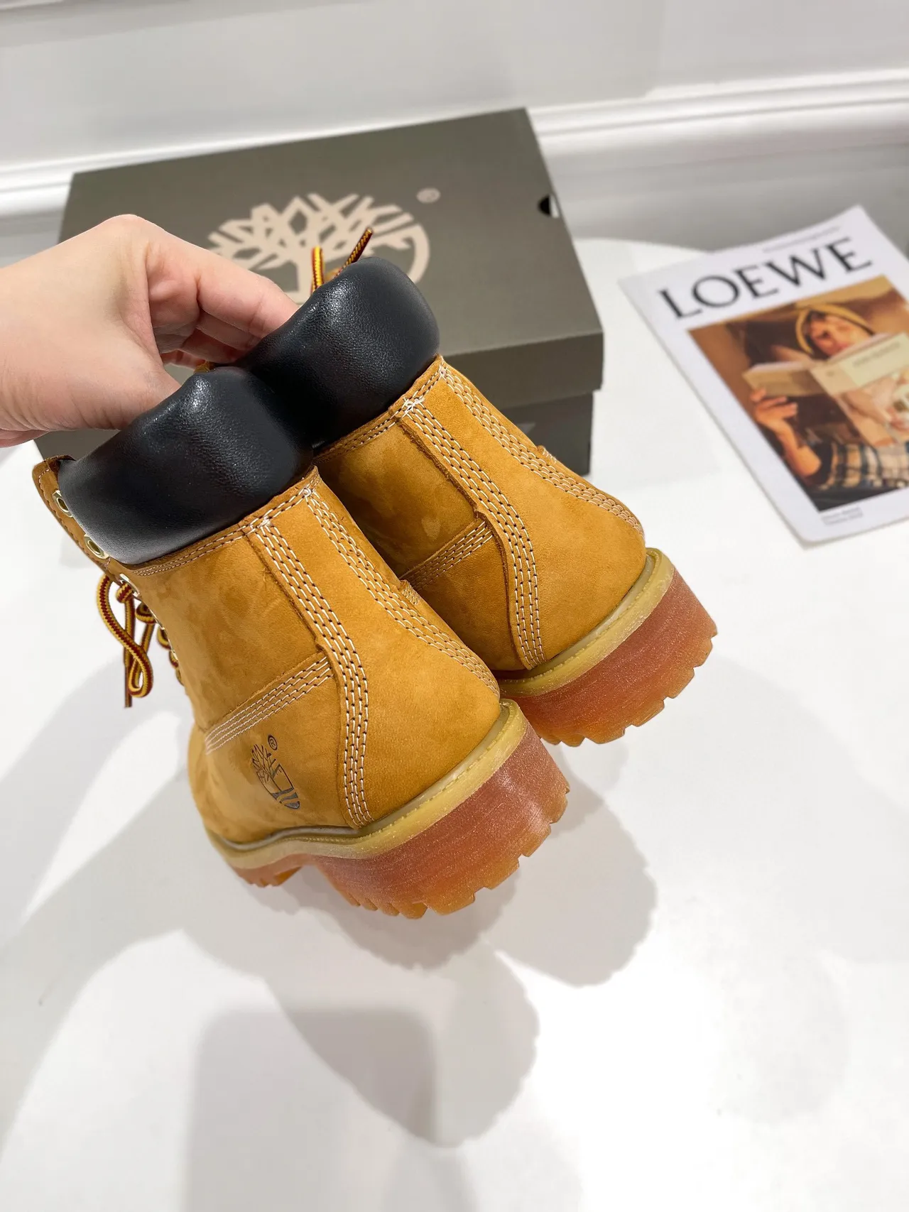 Timberland Premium 6-Inch Yellow Nubuck Work Boots