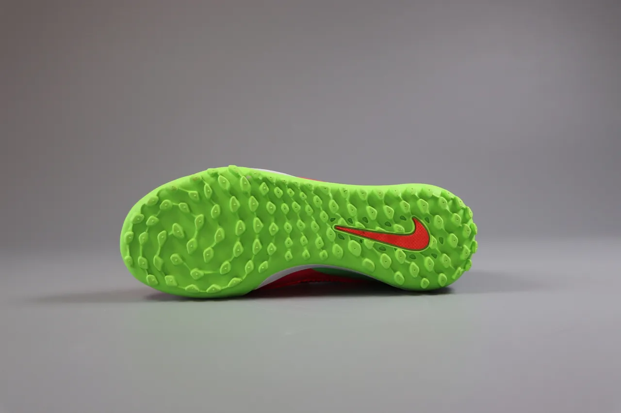 Nike Pink Green Low-Cut Synthetic Overlay Cage Artificial-Grass Soccer Shoes