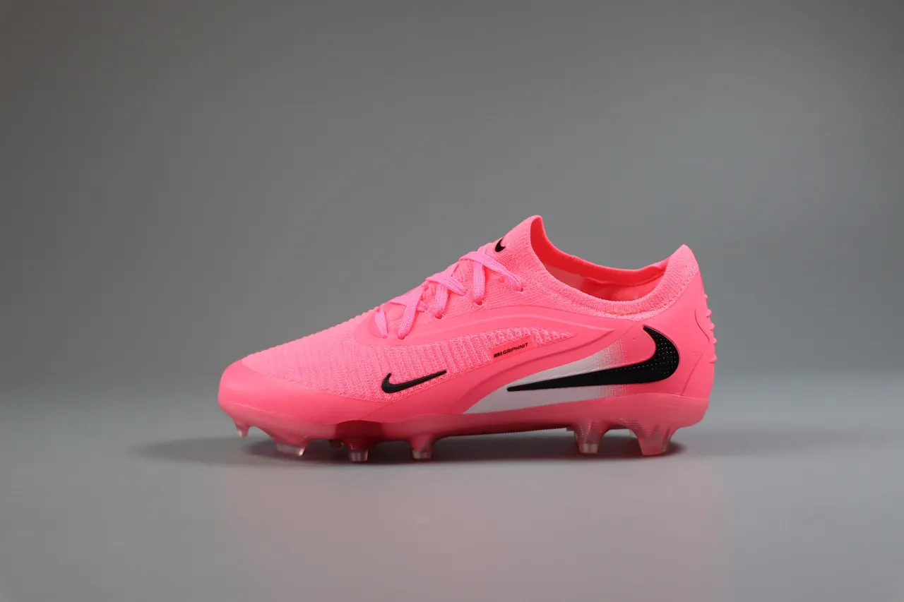 Nike Pink Green Low-Cut Synthetic Overlay Cage Artificial-Grass Soccer Shoes