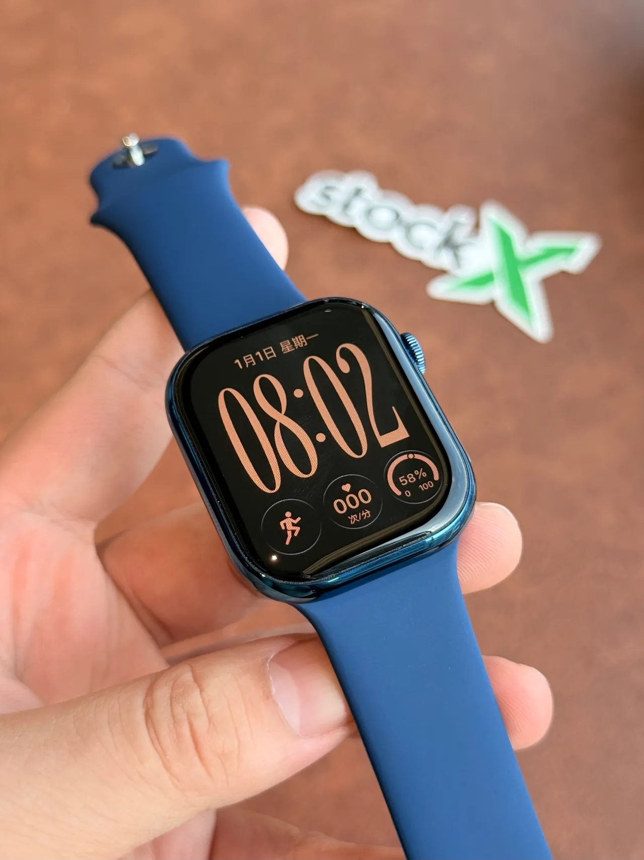 Apple Blue Black Square Case Flat Display Sports Watch