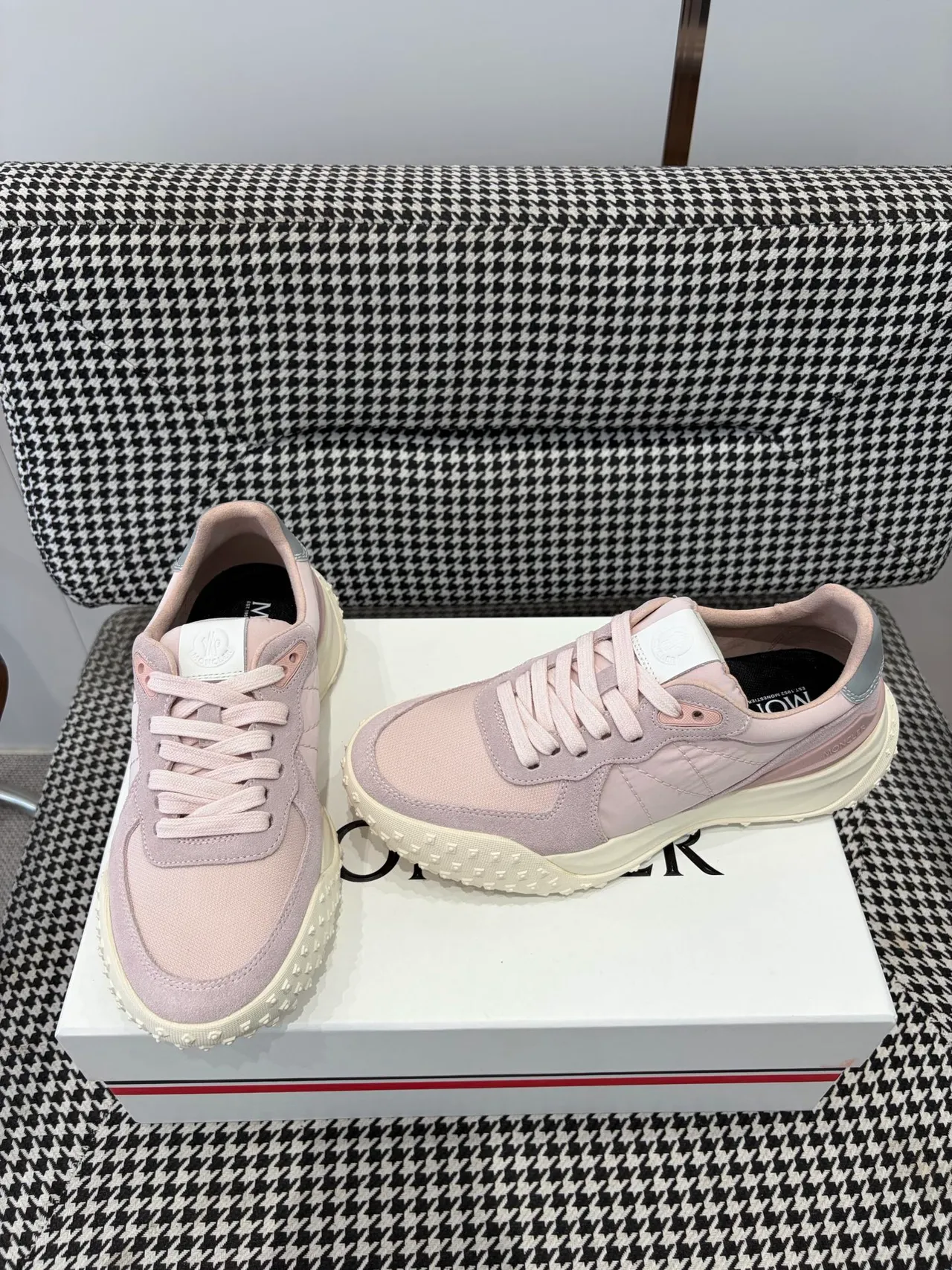 Moncler Lifestyle Sneaker Dusty Pink Suede and Textile Low-Top Sneakers