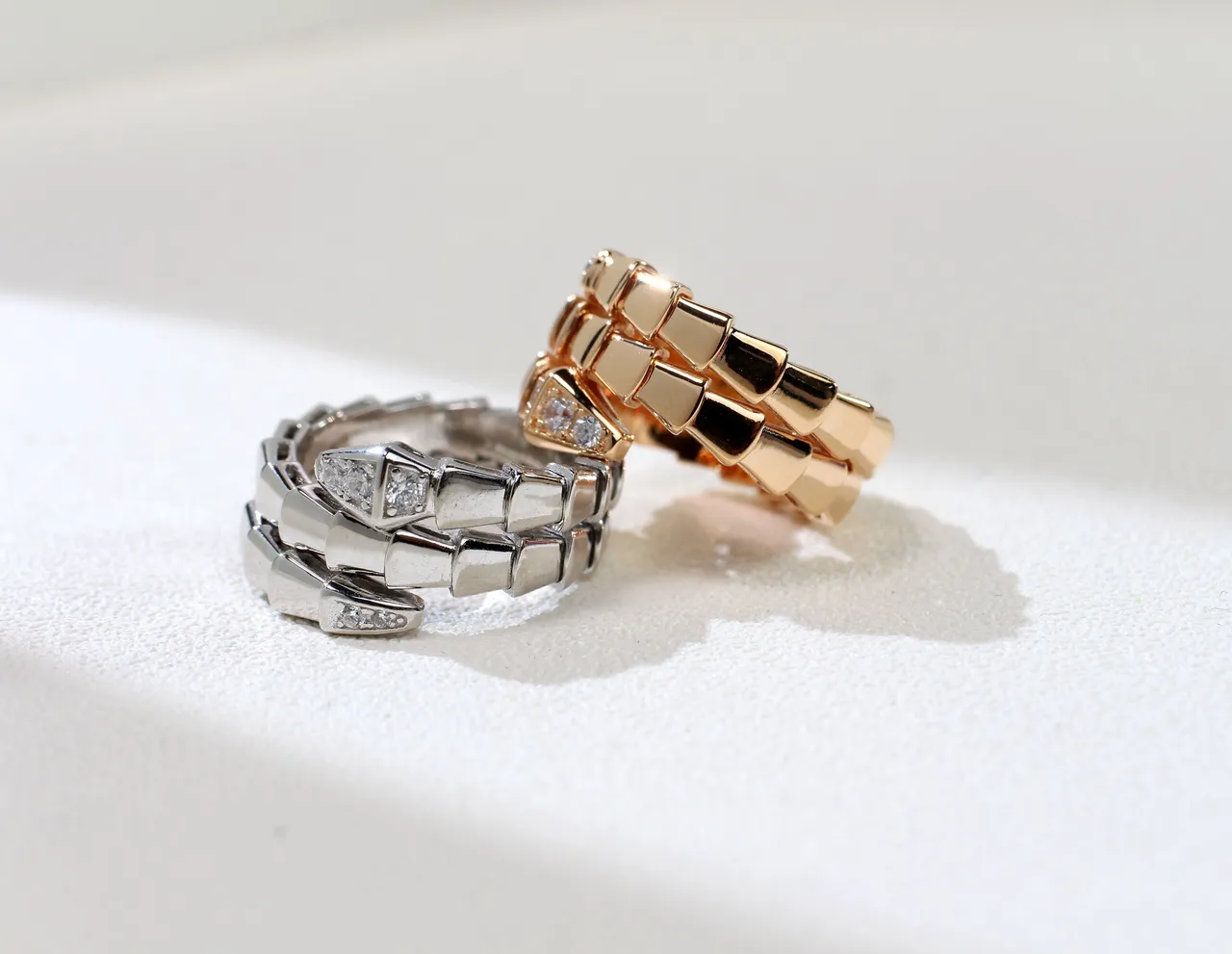 Bvlgari Serpenti Coiled Scale Motif Diamond Ring