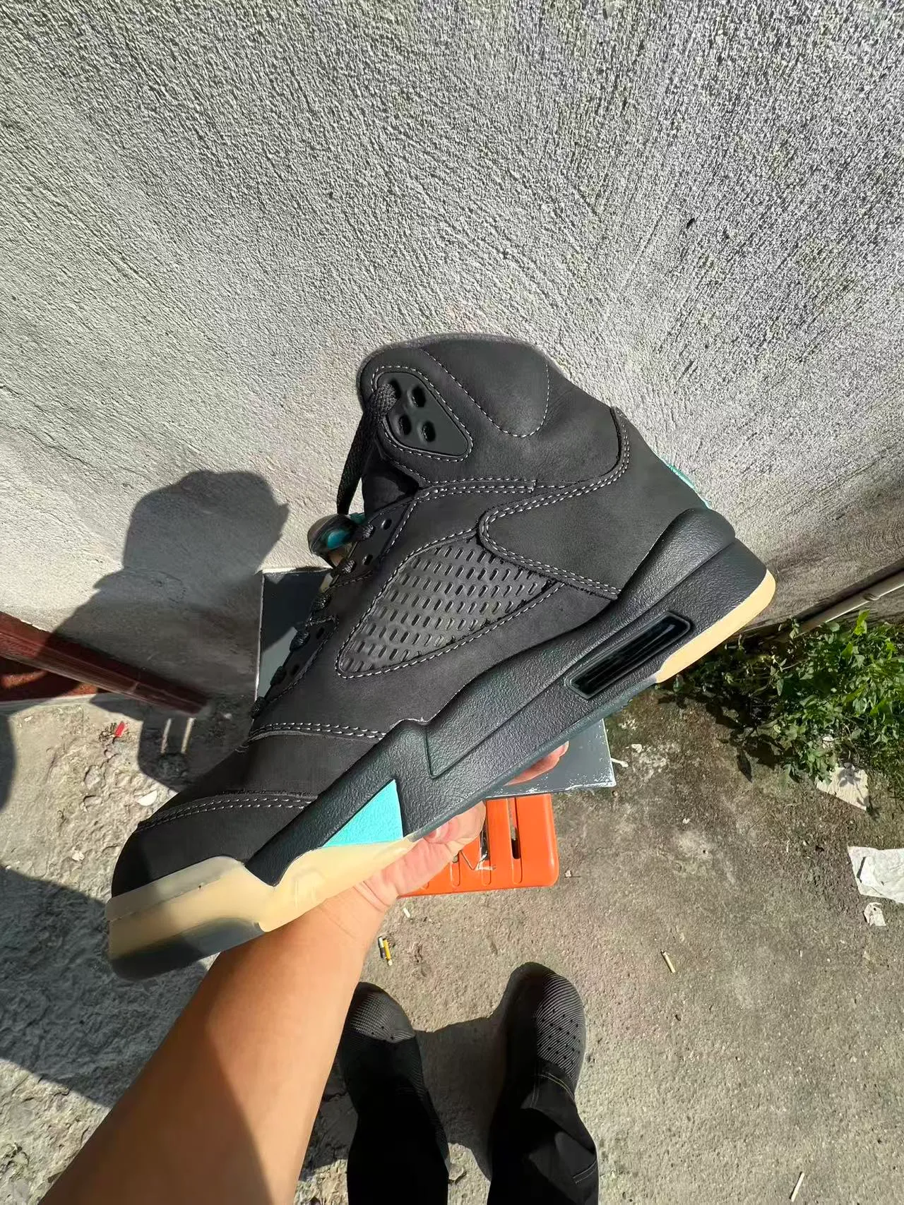 Nike Air Jordan 5 Black Teal Gum Basketball Shoes