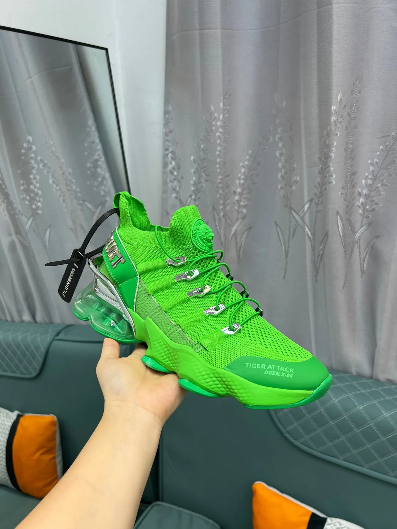 Onitsuka Tiger Attack Neon Green Chunky Sneakers