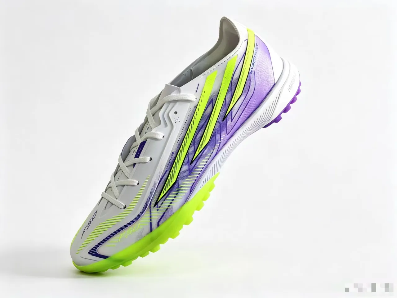 Adidas White Purple Low-Cut Synthetic Upper Molded Turf Studs Artificial-Grass Soccer Shoes