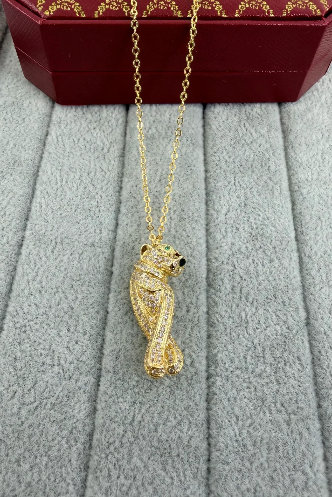Cartier Panthère Gold Silver Panther Motif Honeycomb Perforated Body Necklace