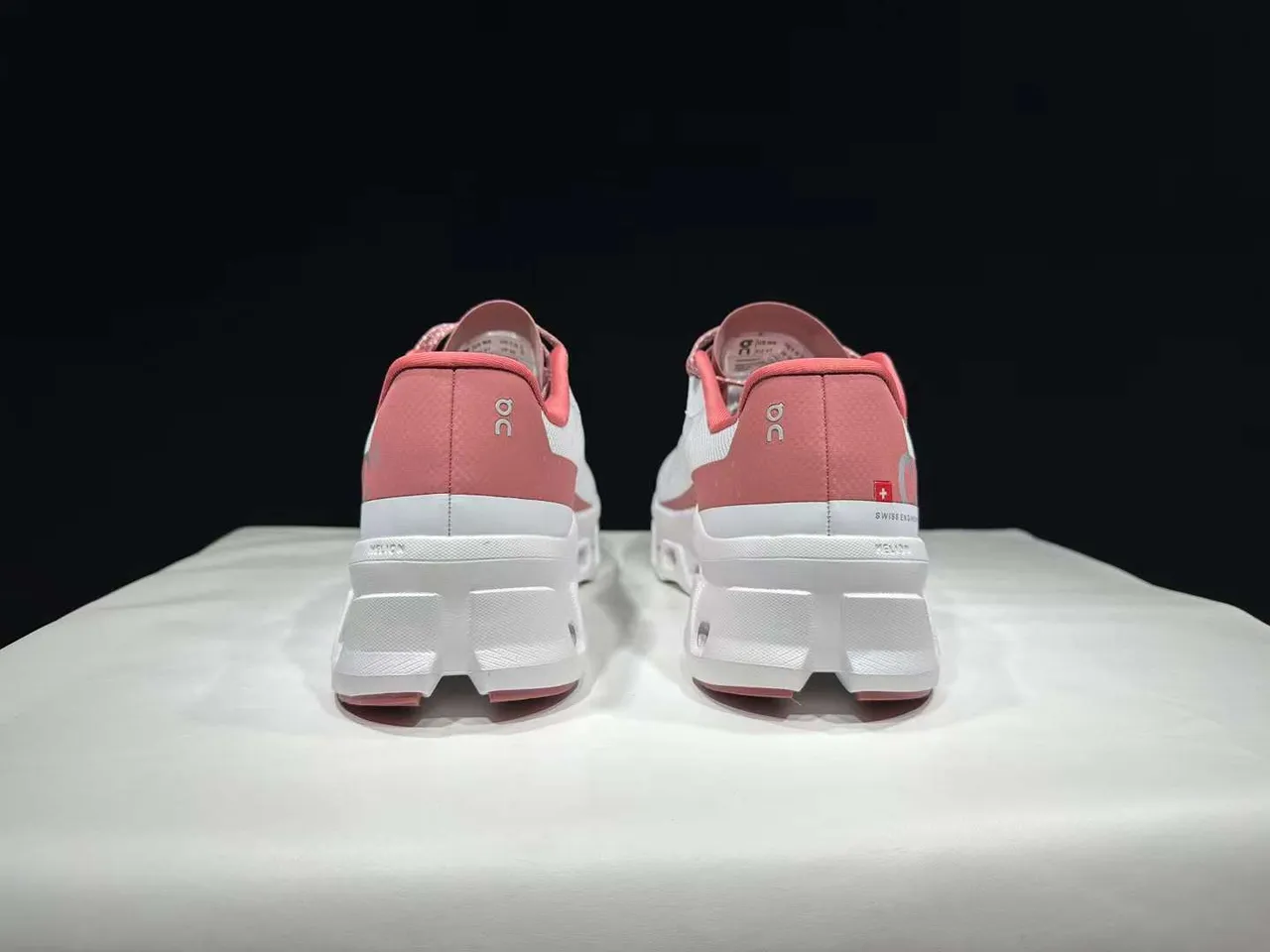 On Cloudmonster White Pink Running Shoes